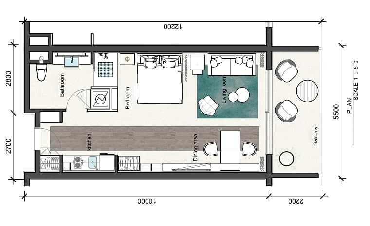 Share or apartments in full ownership in an oceanfront university complex 22