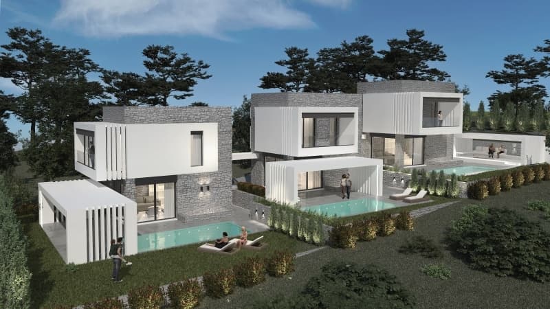 Complex with three houses in the seaside village 1