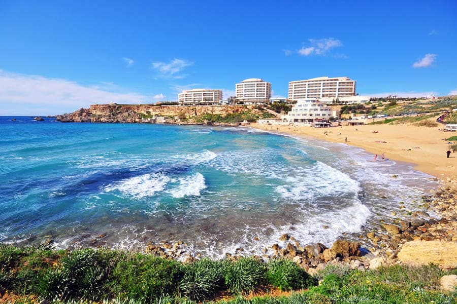 Golden Bay beach | Benefits of Malta passport