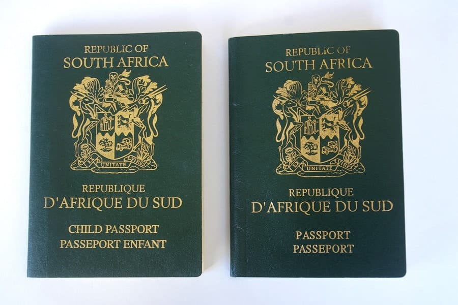 South African child and regular passport covers