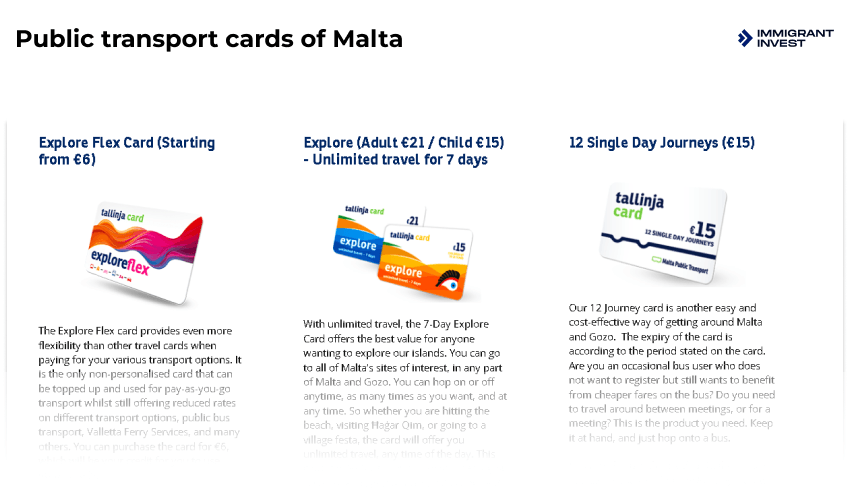 Transport cards for digital nomads in Malta