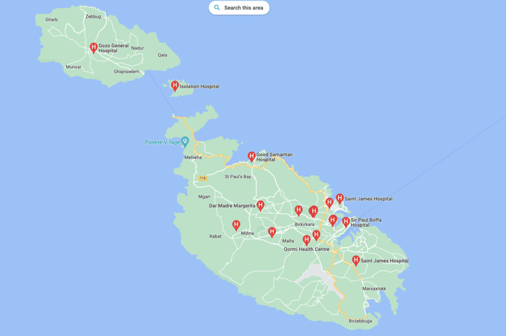 Malta healthcare system. There are more than 40 hospitals in Malta available for foreign patients