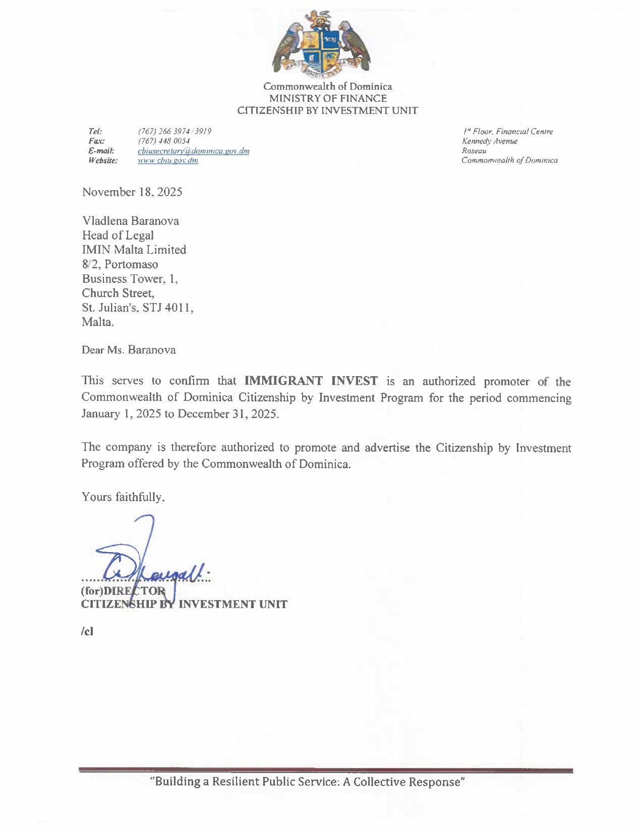 Лицензия программы гражданства Доминики