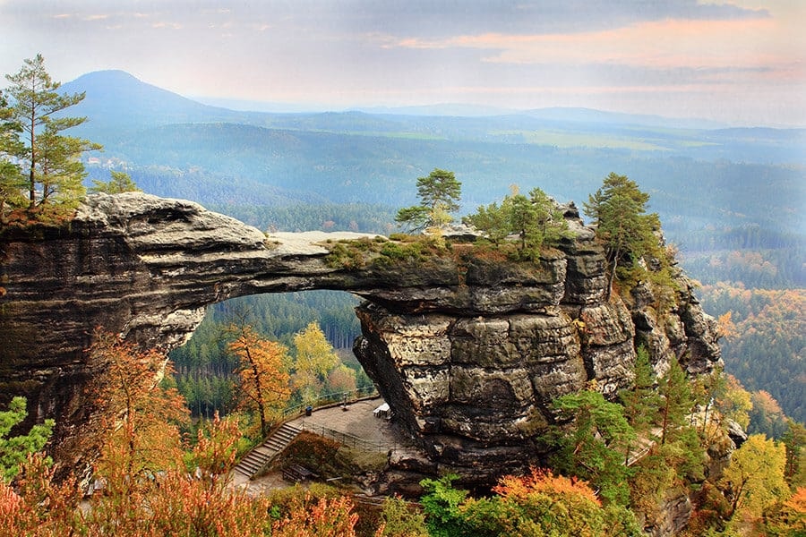 Czech passport: Pravcicka Brana in Hřensko (Pravcicka Gate) - the most beautiful natural formation in Bohemian-Saxon Switzerland