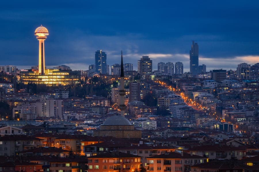 Ankara during nighttime