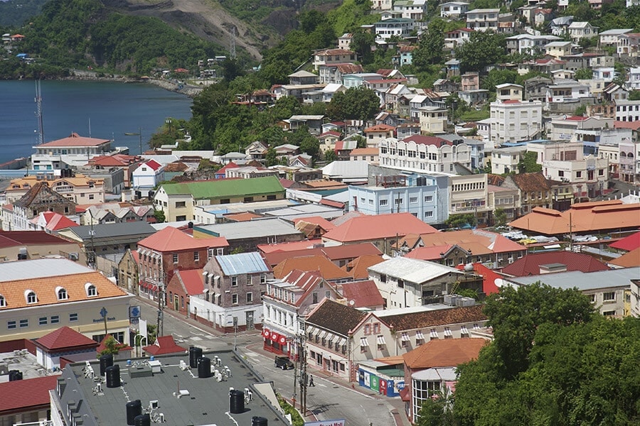 Grenada: streets of the capital city of Saint George's