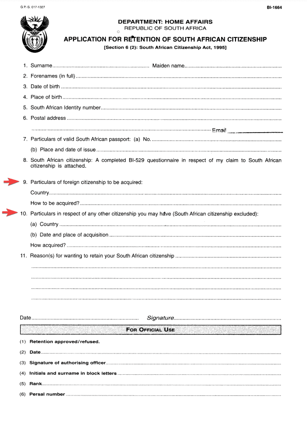 Bi 132 Form.pdf Dual Citizenship in South Africa 2025: How to Get Second Passport in SA